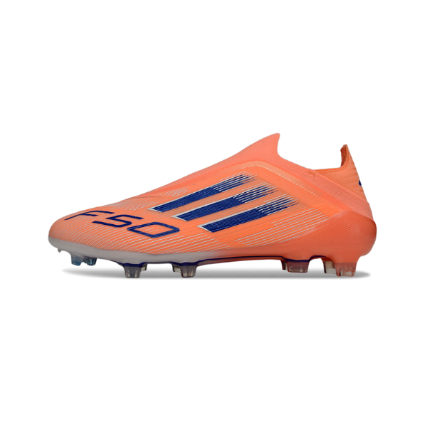 Botas de fútbol Adidas F50 Elite sin cordones Coral Blaze Firm Ground FG para niños