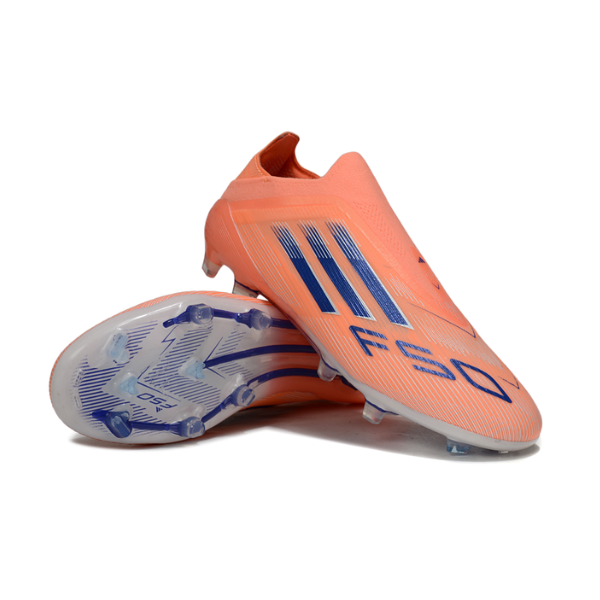 Botas de fútbol Adidas F50 Elite sin cordones Coral Blaze Firm Ground FG para niños