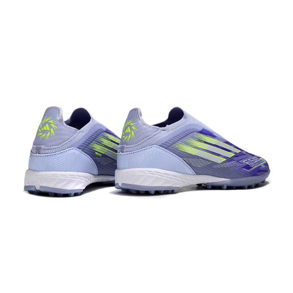 Botas de fútbol Adidas F50 Elite Laceless Sparkfusion Purple Turf TF para niños