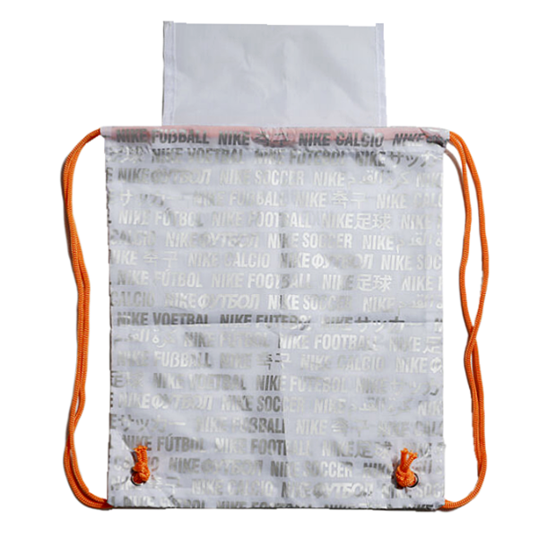 Bolsa para botas Nike plateada y naranja