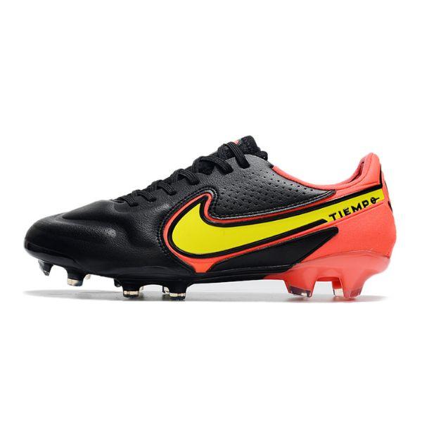 Nike Tiempo Legend 9 Elite Black and Orange Firm Ground FG Football Boot