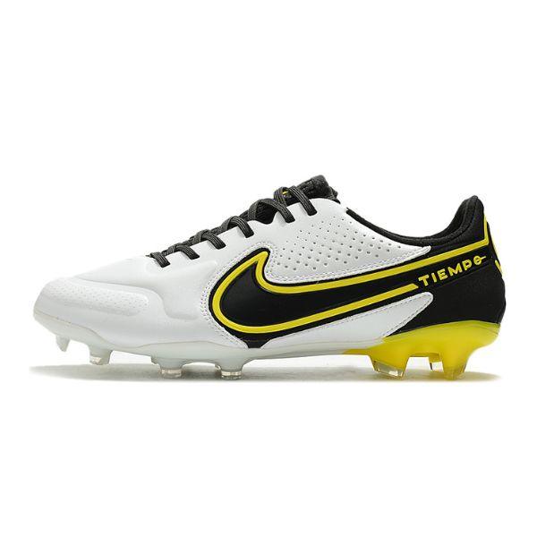 Botas de fútbol Nike Tiempo Legend 9 Elite Firm Ground FG amarillas y negras