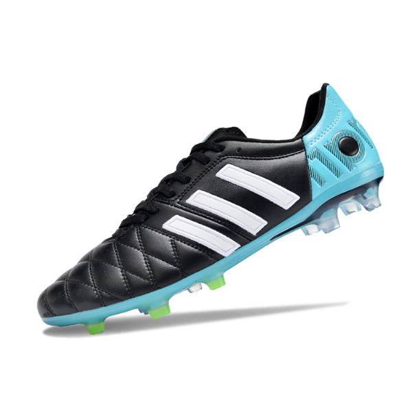 Botas de fútbol Adidas Adipure 11Pro FG para terreno firme, color negro y azul claro