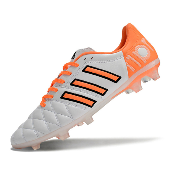 Botas de fútbol Adidas Adipure 11Pro Firm Ground FG, color blanco y naranja