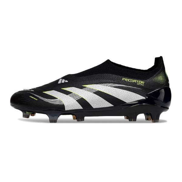 Botas de fútbol Adidas Predator 25 Elite sin cordones, color negro, para terreno firme FG