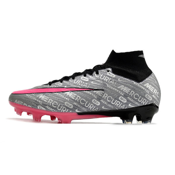 Botas de fútbol Nike Zoom Mercurial Superfly 9 Elite FG para terreno firme, color gris y rosa