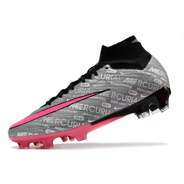 Botas de fútbol Nike Zoom Mercurial Superfly 9 Elite FG para terreno firme, color gris y rosa