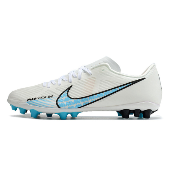Botas de fútbol Nike Air Zoom Mercurial Vapor 15 Academy AG para césped artificial, color blanco y azul