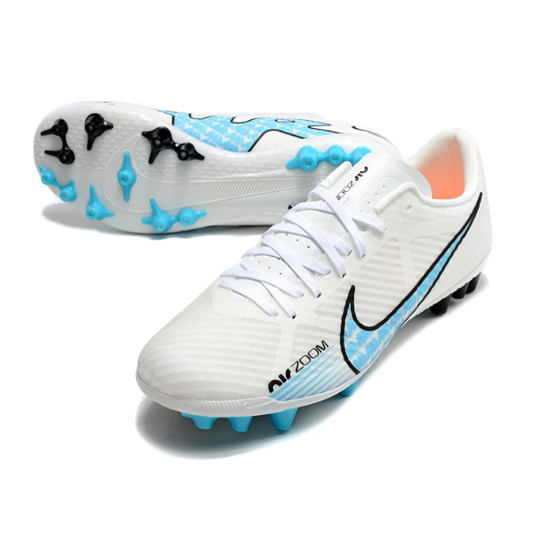 Botas de fútbol Nike Air Zoom Mercurial Vapor 15 Academy AG para césped artificial, color blanco y azul