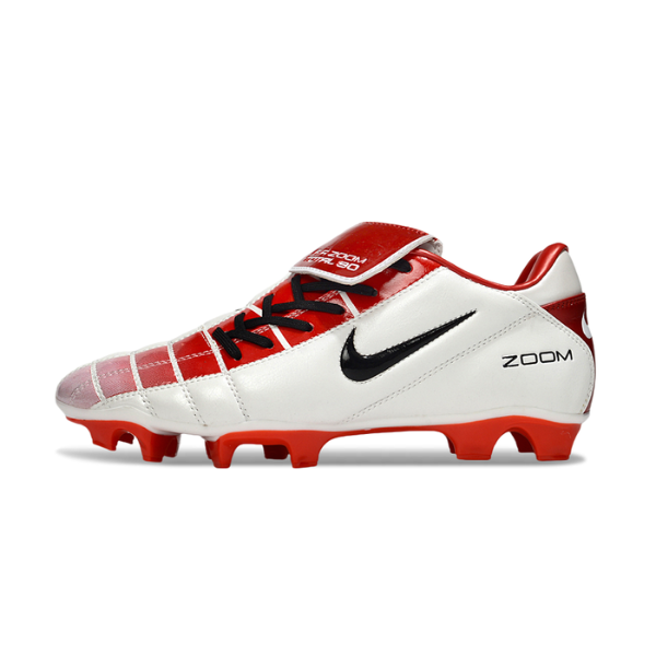 Botas de fútbol Nike Air Zoom Total 90 III para terreno firme, color blanco y rojo