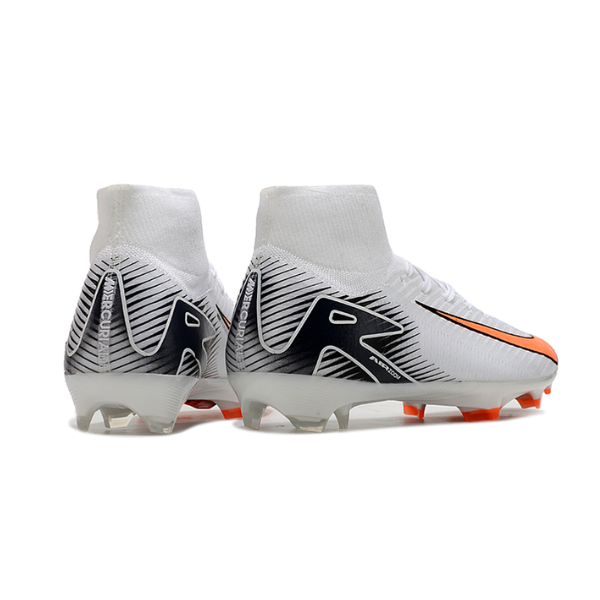 Nike Air Zoom Mercurial Superfly 10 Elite White Black and Orange Firm Ground FG Football Boot