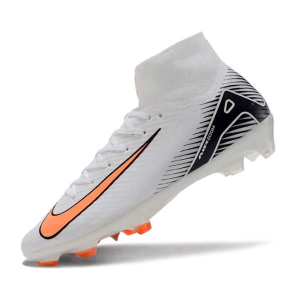 Nike Air Zoom Mercurial Superfly 10 Elite White Black and Orange Firm Ground FG Football Boot