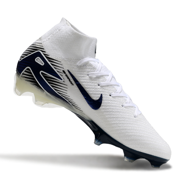 Nike Air Zoom Mercurial Superfly 10 Elite White and Blue Firm Ground FG Football Boot