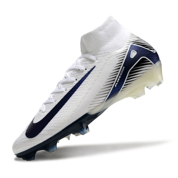 Nike Air Zoom Mercurial Superfly 10 Elite White and Blue Firm Ground FG Football Boot