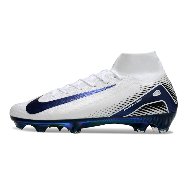 Nike Air Zoom Mercurial Superfly 10 Elite White and Green Firm Ground FG Football Boot