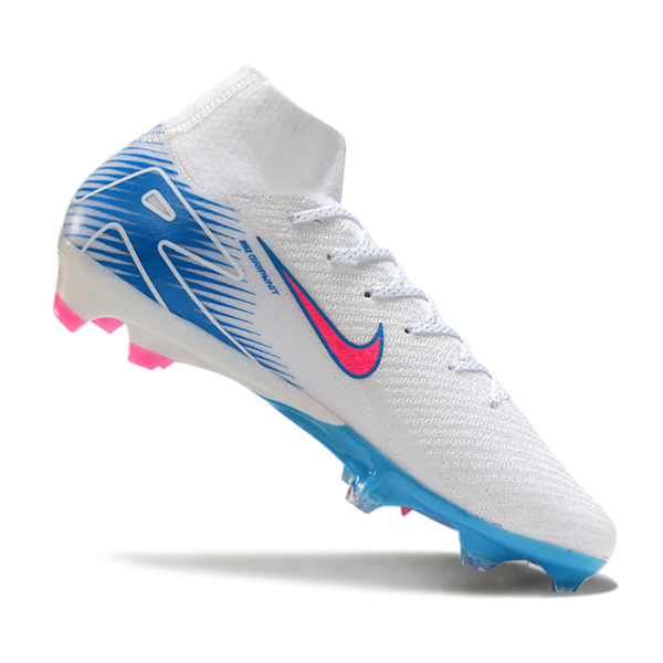 Nike Air Zoom Mercurial Superfly 10 Elite White Pink and Blue Firm Ground FG Football Boot