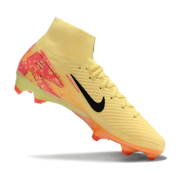 Botas de fútbol Nike Air Zoom Mercurial Superfly 10 Elite, color amarillo y naranja, para terreno firme FG