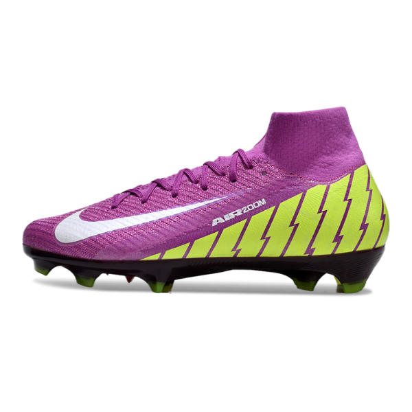 Nike Air Zoom Mercurial Superfly 10 Elite Purple and Green Firm Ground FG Football Boot