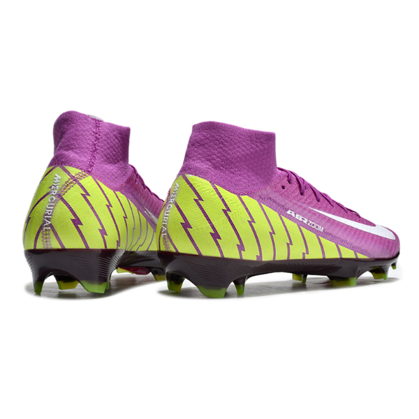 Nike Air Zoom Mercurial Superfly 10 Elite Purple and Green Firm Ground FG Football Boot