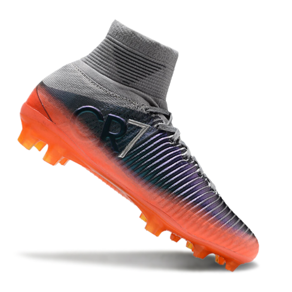 Botas de fútbol Nike Mercurial Superfly 5 Elite FG para terreno firme, color gris y naranja