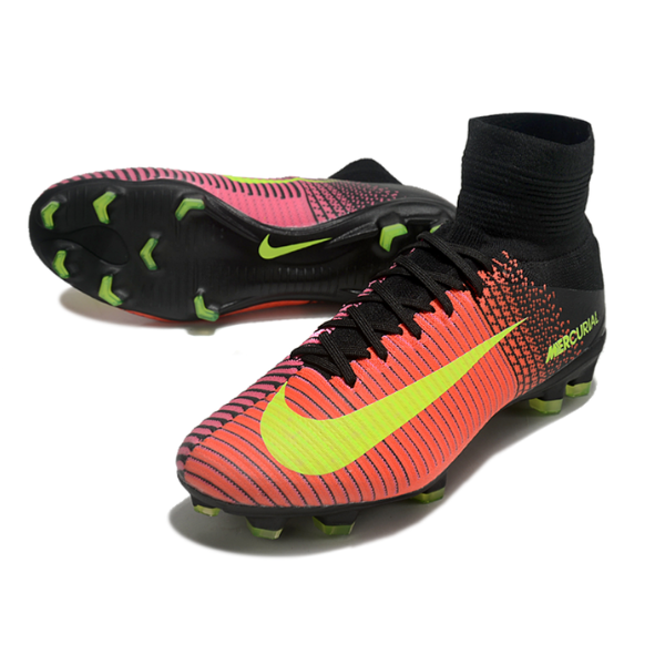 Botas de fútbol Nike Mercurial Superfly 5 Elite FG para terreno firme, color naranja, rosa y negro