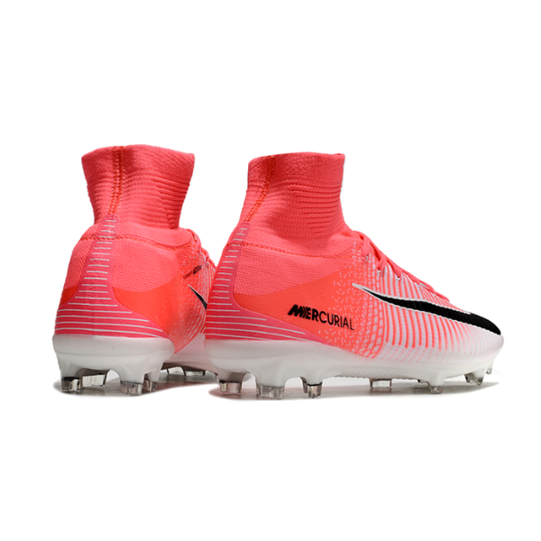 Botas de fútbol Nike Mercurial Superfly 5 Elite FG para terreno firme, color blanco y rosa