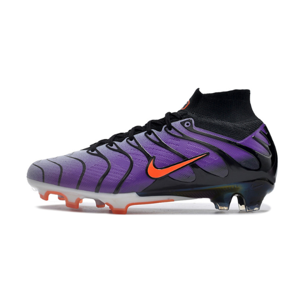 Botas de fútbol Nike Zoom Mercurial Superfly 9 Air Max Plus FG para terreno firme, color negro y rojo