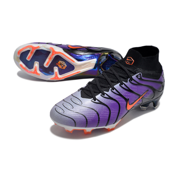 Botas de fútbol Nike Zoom Mercurial Superfly 9 Air Max Plus FG para terreno firme, color negro y rojo