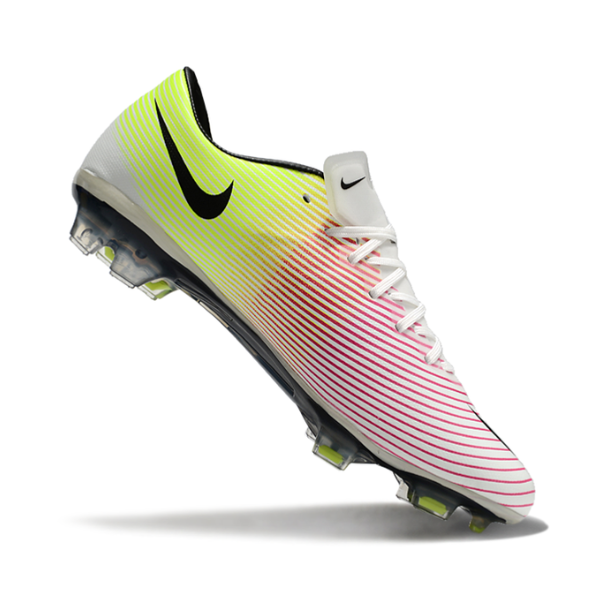 Botas de fútbol Nike Air Zoom Mercurial Vapor 10 Elite FG para terreno firme, color blanco, rojo y amarillo
