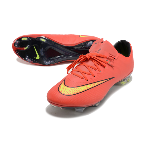Botas de fútbol Nike Air Zoom Mercurial Vapor 10 Elite FG para terreno firme, color rojo y amarillo