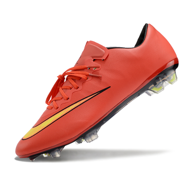 Botas de fútbol Nike Air Zoom Mercurial Vapor 10 Elite FG para terreno firme, color rojo y amarillo