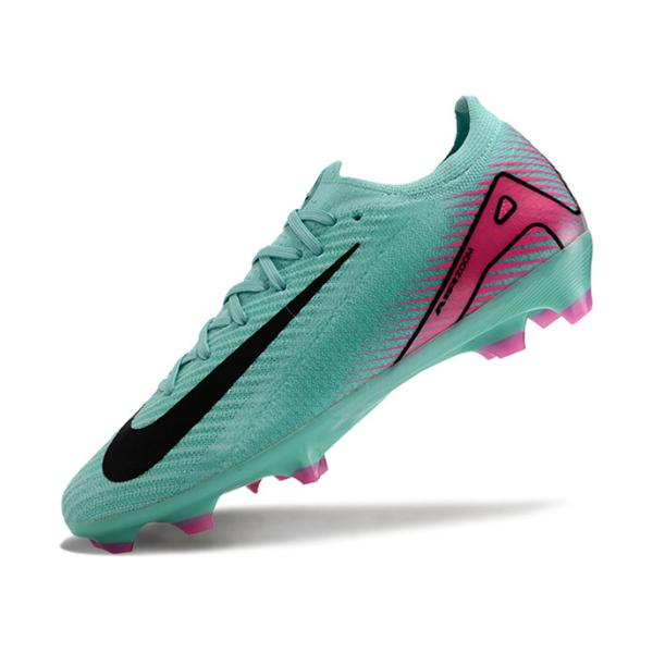 Botas de fútbol Nike Air Zoom Mercurial Vapor 16 Elite FG para terreno firme, color azul claro y rosa
