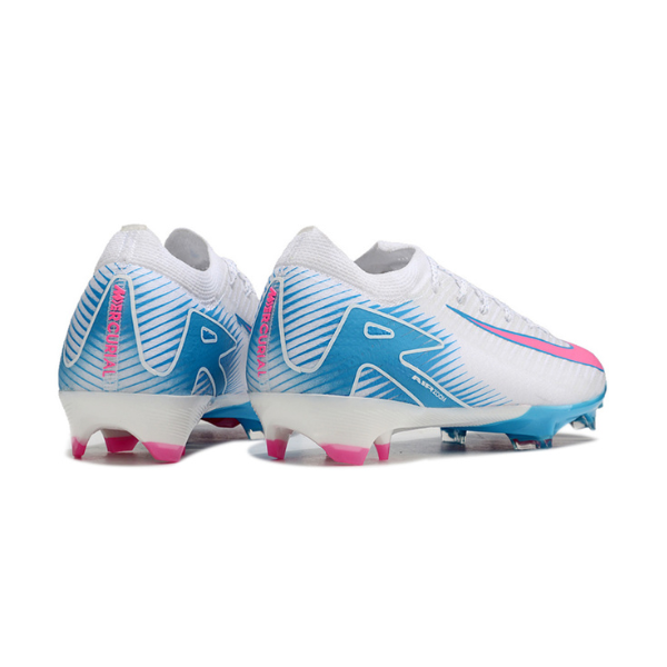Botas de fútbol Nike Air Zoom Mercurial Vapor 16 Elite FG para terreno firme, color blanco, azul y rosa