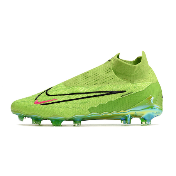 Botas de fútbol Nike Phantom GX Elite DF para terreno firme FG, color verde y negro