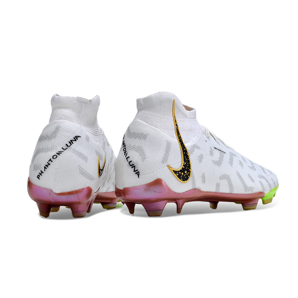 Botas de fútbol Nike Phantom Luna FG para terreno firme, color blanco