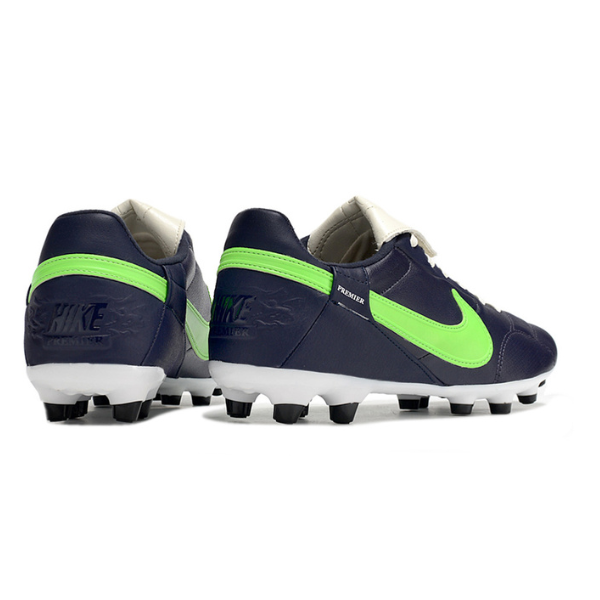 Botas de fútbol Nike Premier 3 FG para terreno firme, color azul, blanco y verde