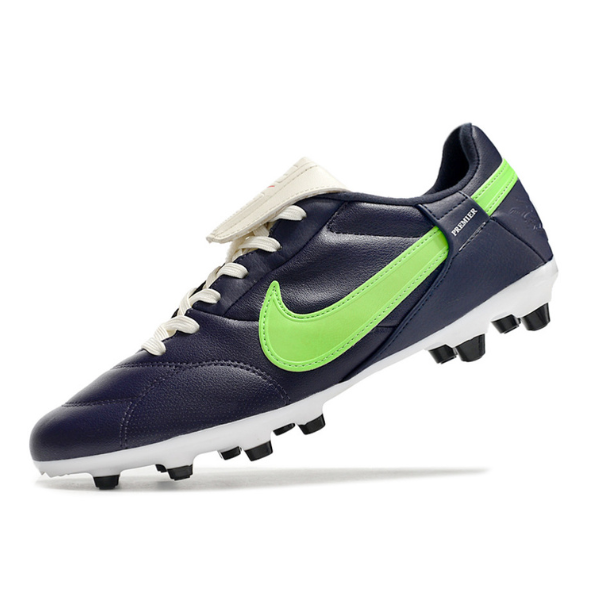 Botas de fútbol Nike Premier 3 FG para terreno firme, color azul, blanco y verde