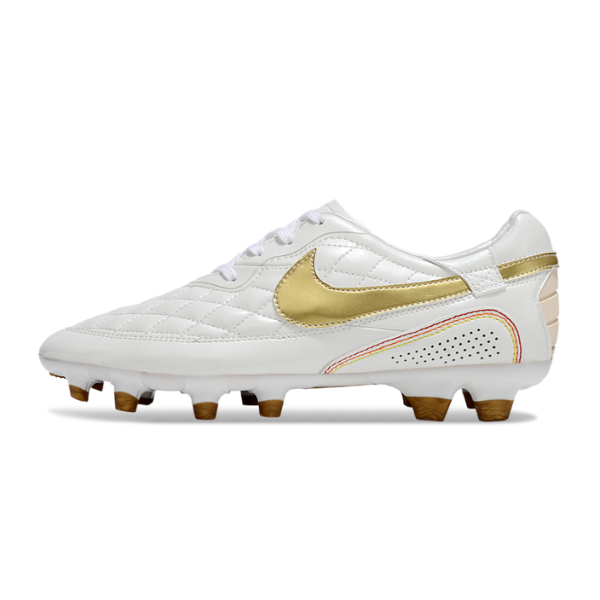 Nike Tiempo R10 Legend Elite White and Gold Firm Ground FG Football Boot