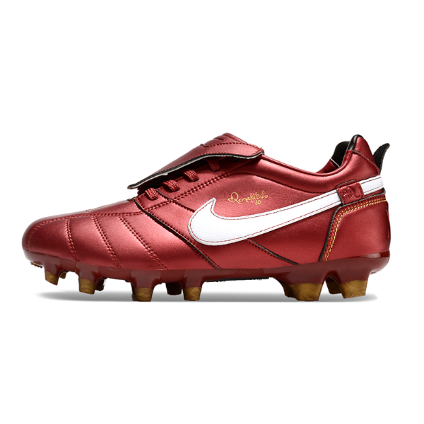 Nike Tiempo R10 Tongue Legend Elite Red and White Firm Ground FG Football Boot