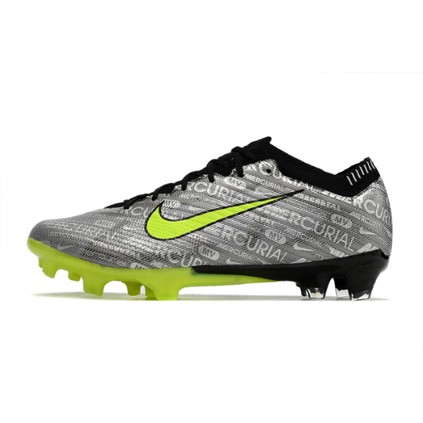 Botas de fútbol Nike Zoom Mercurial Vapor 15 Elite FG para terreno firme, color gris y verde