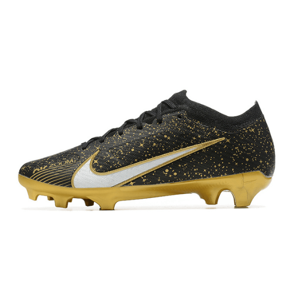 Nike Zoom Mercurial Vapor 15 Elite Black Gold and White Firm Ground FG Football Boot