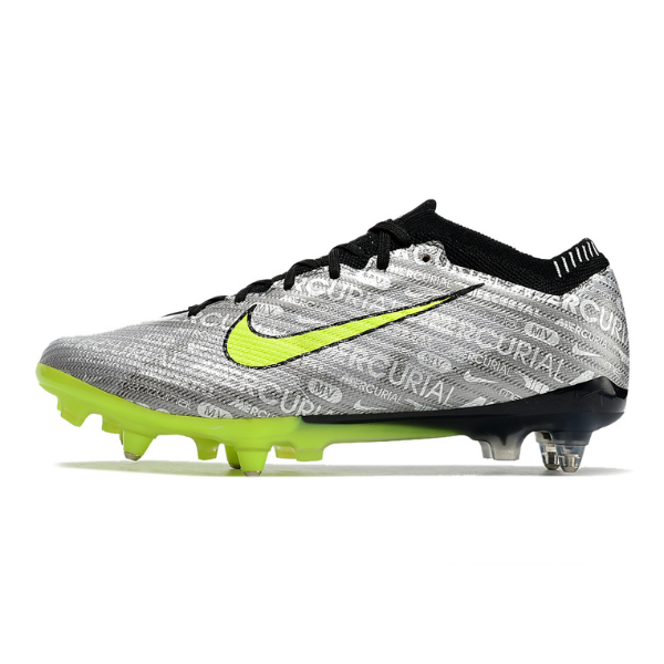 Nike Zoom Mercurial Vapor 15 Elite Aluminium Studs SG Gray and Green Football Boot