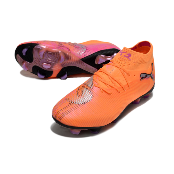 Botas de fútbol Puma Future 8 Firm Ground FG naranja y rosa