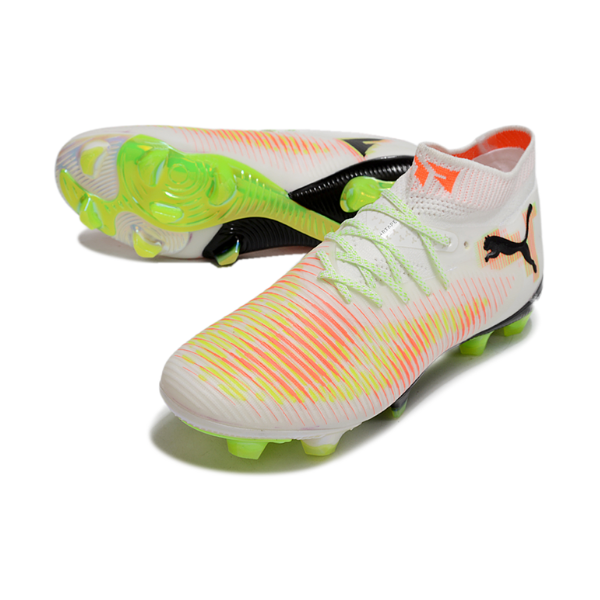 Puma Future 8 White Orange and Green Firm Ground FG Football Boot