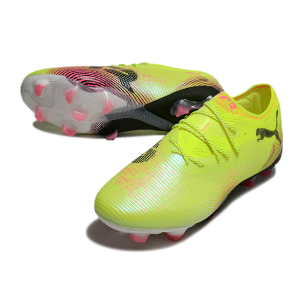 Puma Future 8 Low Yellow and Pink Firm Ground FG Football Boot