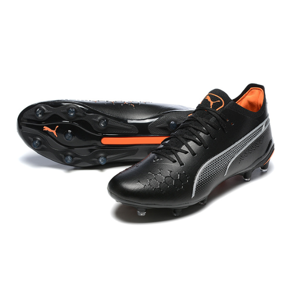 Puma King Ultimate Black and Orange Firm Ground FG Football Boot