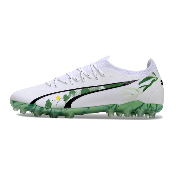 Puma Ultra 5 Carbon White and Green Multi Ground MG Football Boot