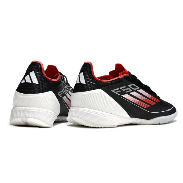 Botas de fútbol sala Adidas F50 Elite IC, color negro, rojo y blanco
