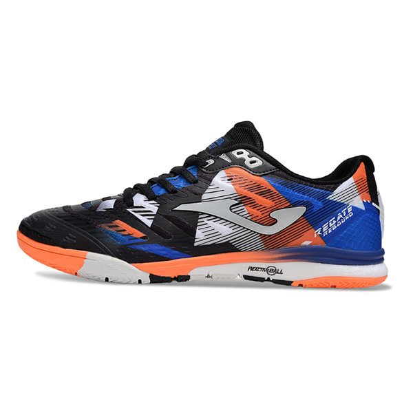 Botas de fútbol sala Joma Regate Rebound IC, color negro, naranja, azul y gris