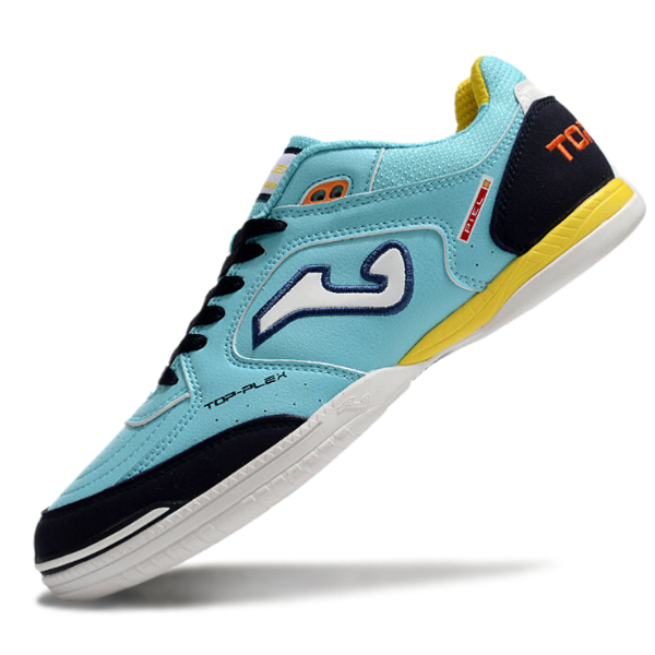 Bota de fútbol sala Joma Top Flex 24 IC azul claro y amarillo